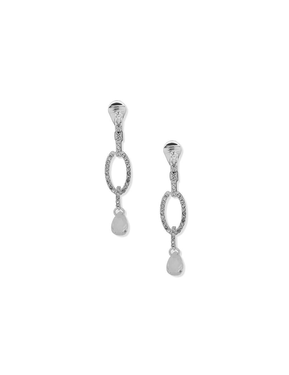 Earring Anne Klein Double Drop Pear Stone Clip   | WTK-6666028